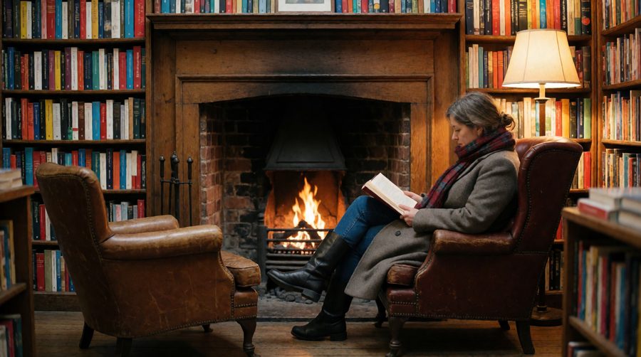 Barter Books lights its open fires in winter, a good spot for a rainy December afternoon